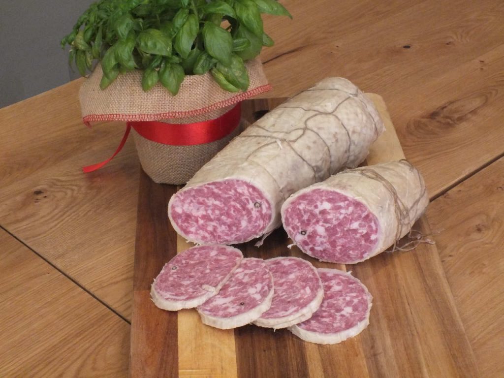 Salame d'oca di Mortara affettato